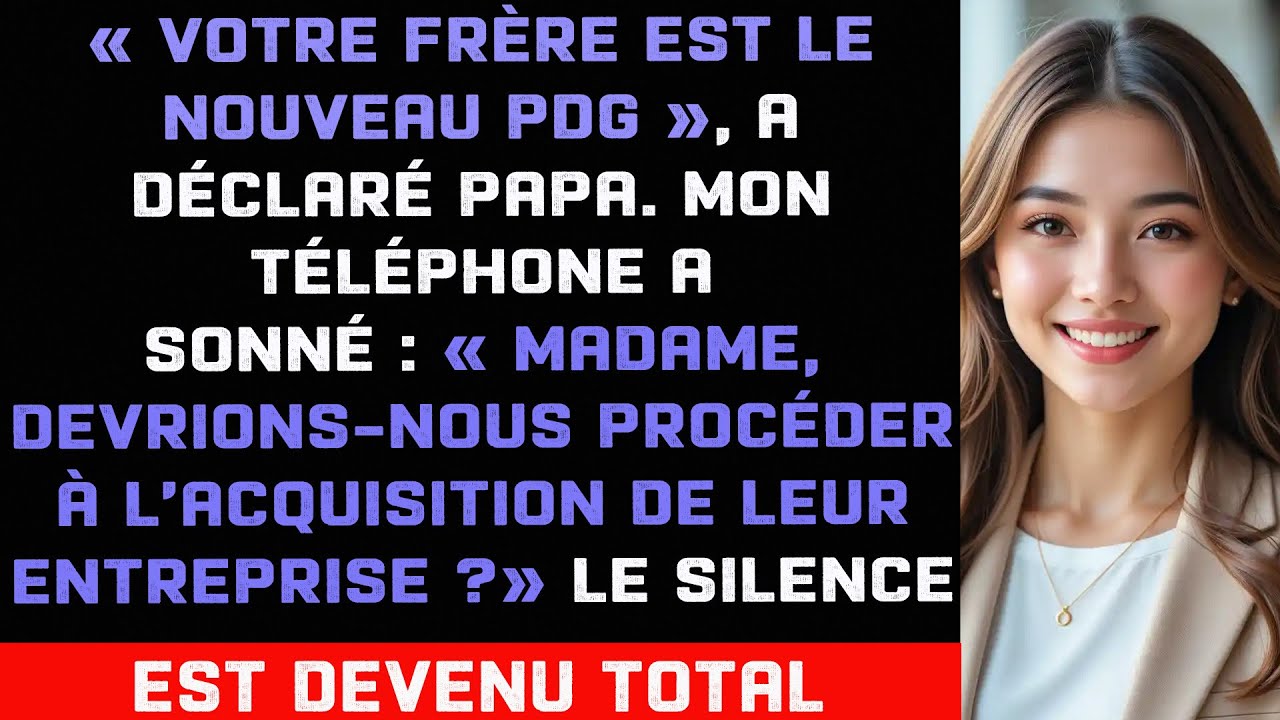 Ils ont choisi mon frère comme PDG, puis mon assistant m'a appelé pour me parler de leur rachat.