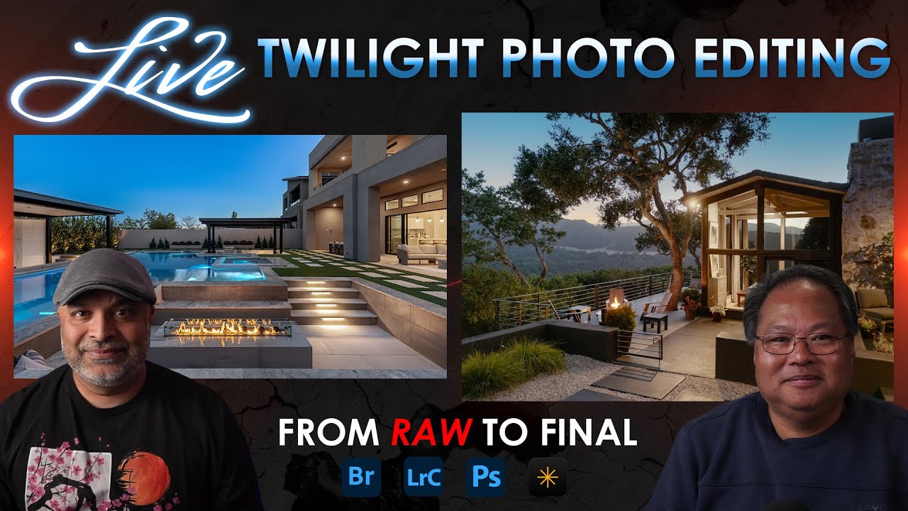 From RAW to Final: Two Pro Photographers Edit Twilight Luxury Real Estate Photos Live