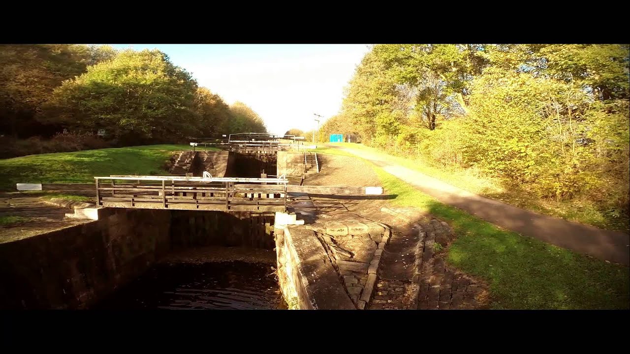 Newlay Locks Leeds aerial view.