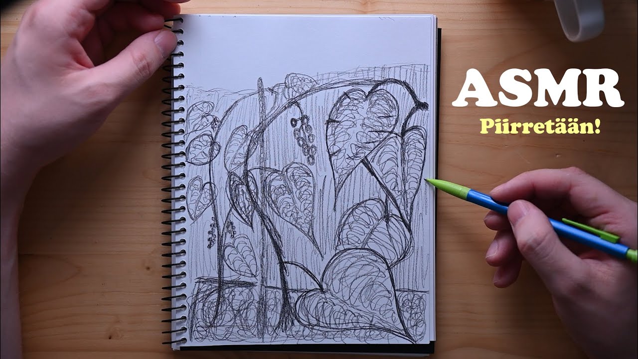 ASMR ✏️ Piirretään luontokuvia! 🌿 Piirretään ja höpötellään | Doodling ASMR |