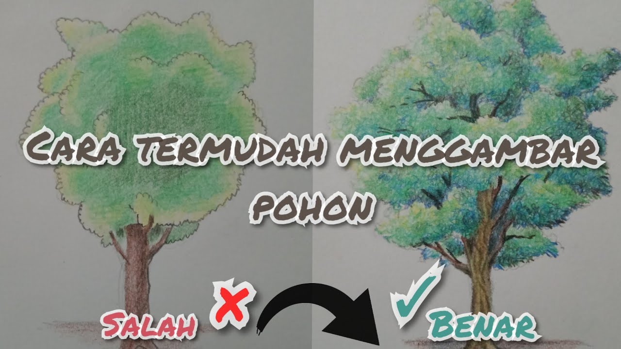 PainTpastel | Tutorial menggambar pohon dengan pensil warna | mudah ditirukan.