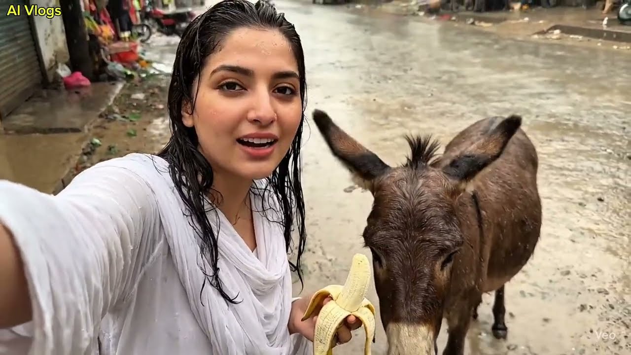 AI Vlogs - aaj Lahore mein bahut tej Barish Hui | google gemni veo 3