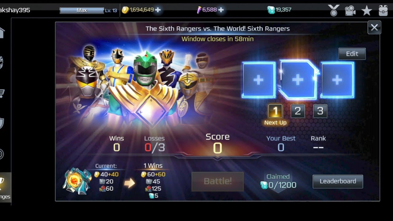 Power Rangers Legacy Wars~Sixth Rangers~Challenge