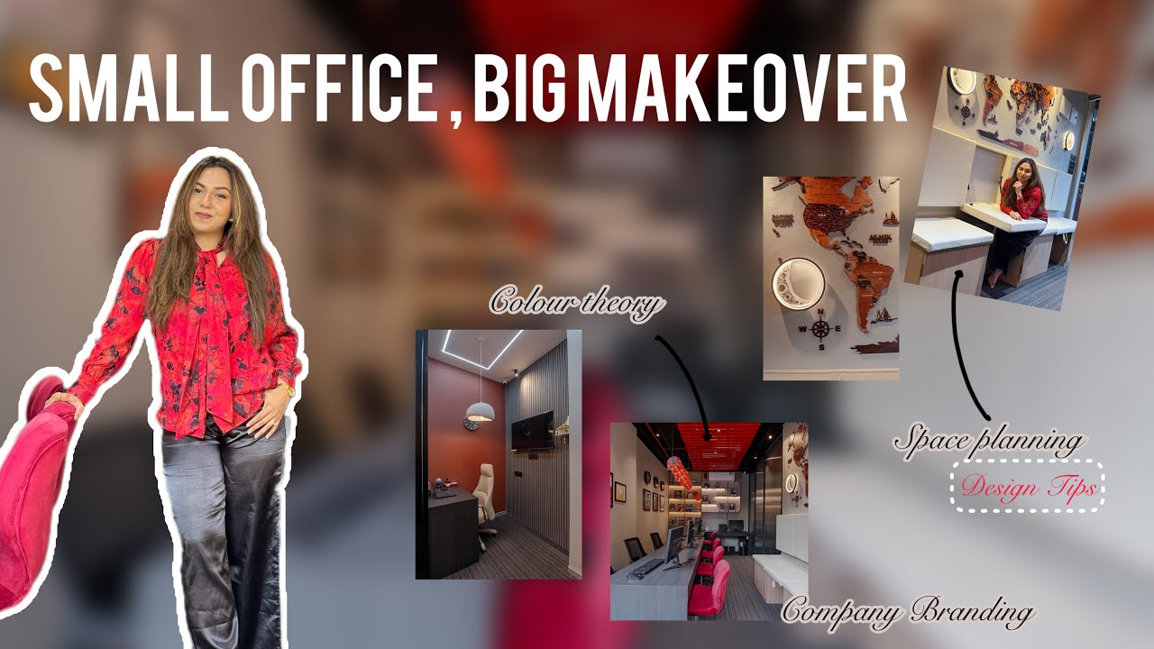Tiny OFFICE Interiors that Looks Expensive| Bold & Colourful #officeinteriors #moderninterior 