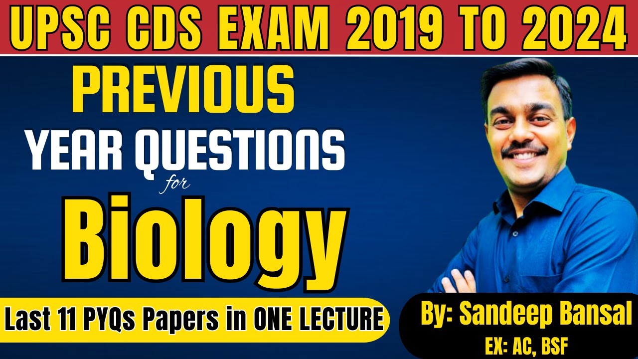 CDS Previous Year Question for Biology| 3 hours|PYQs 2019-2024| complete pyq| UPSC#Mcqs|#cds2024exam