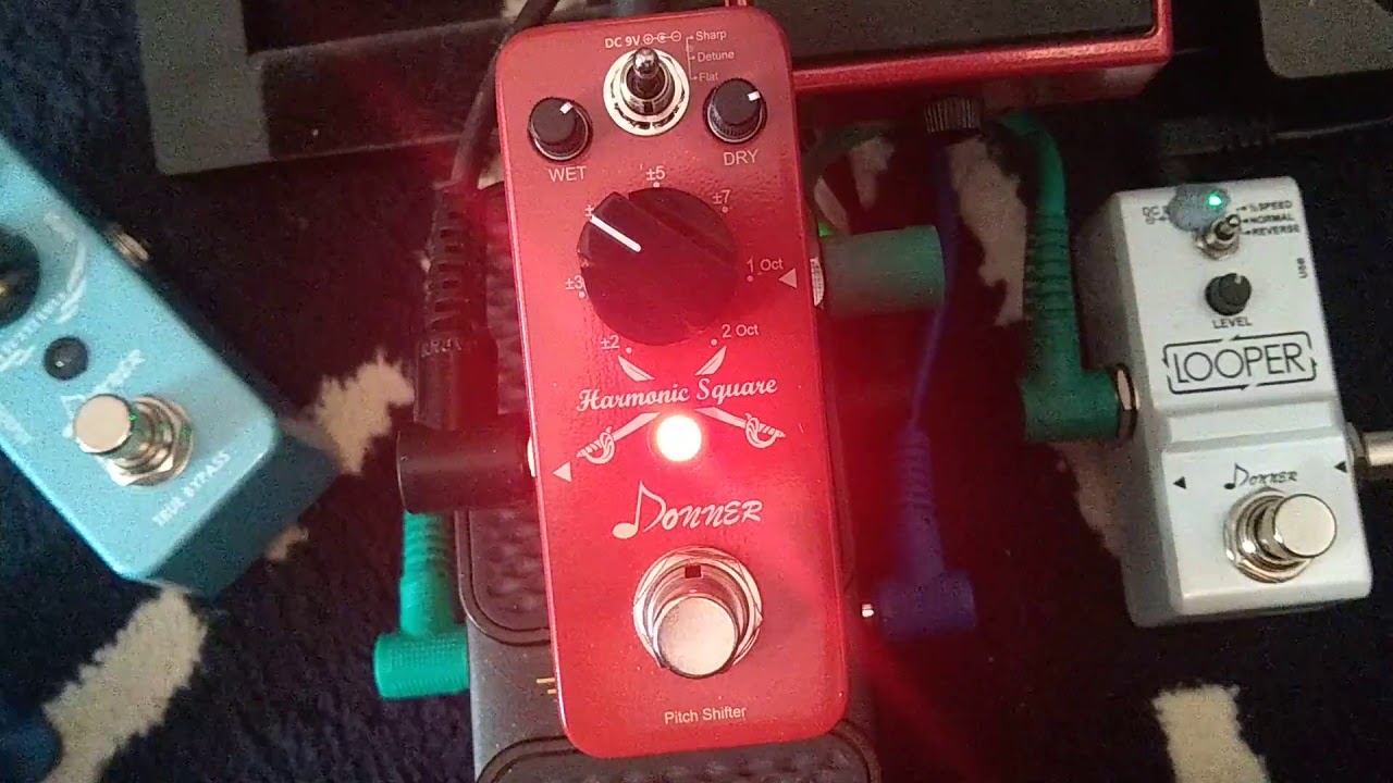 Donner Digital Octave Guitar Effect Pedal Harmonic Square 7 modes demo