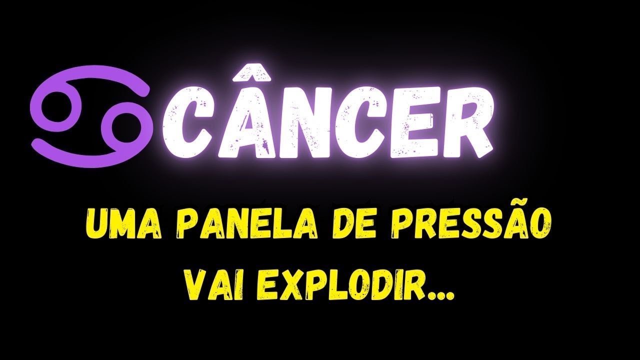 ♋️C&Acirc;NCER💣 UMA PANELA DE PRESS&Atilde;O VAI EXPLODIR...