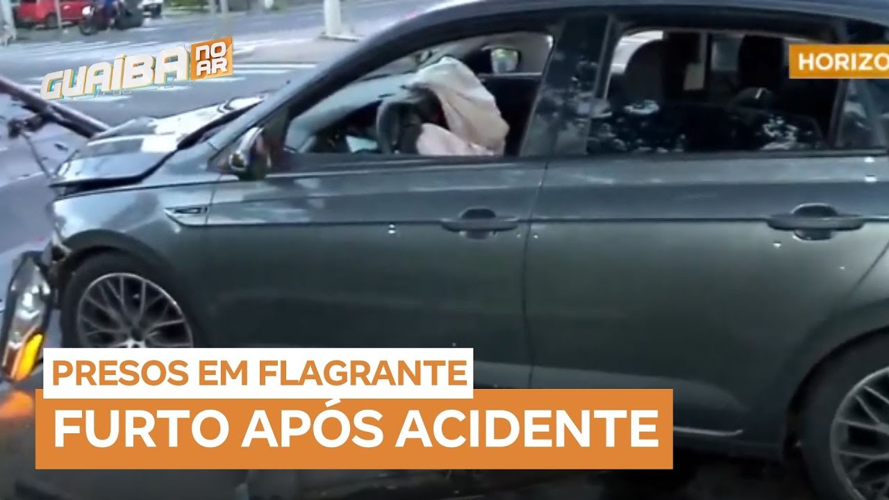 Trio é preso após tentar furtar objetos de carro batido em acidente