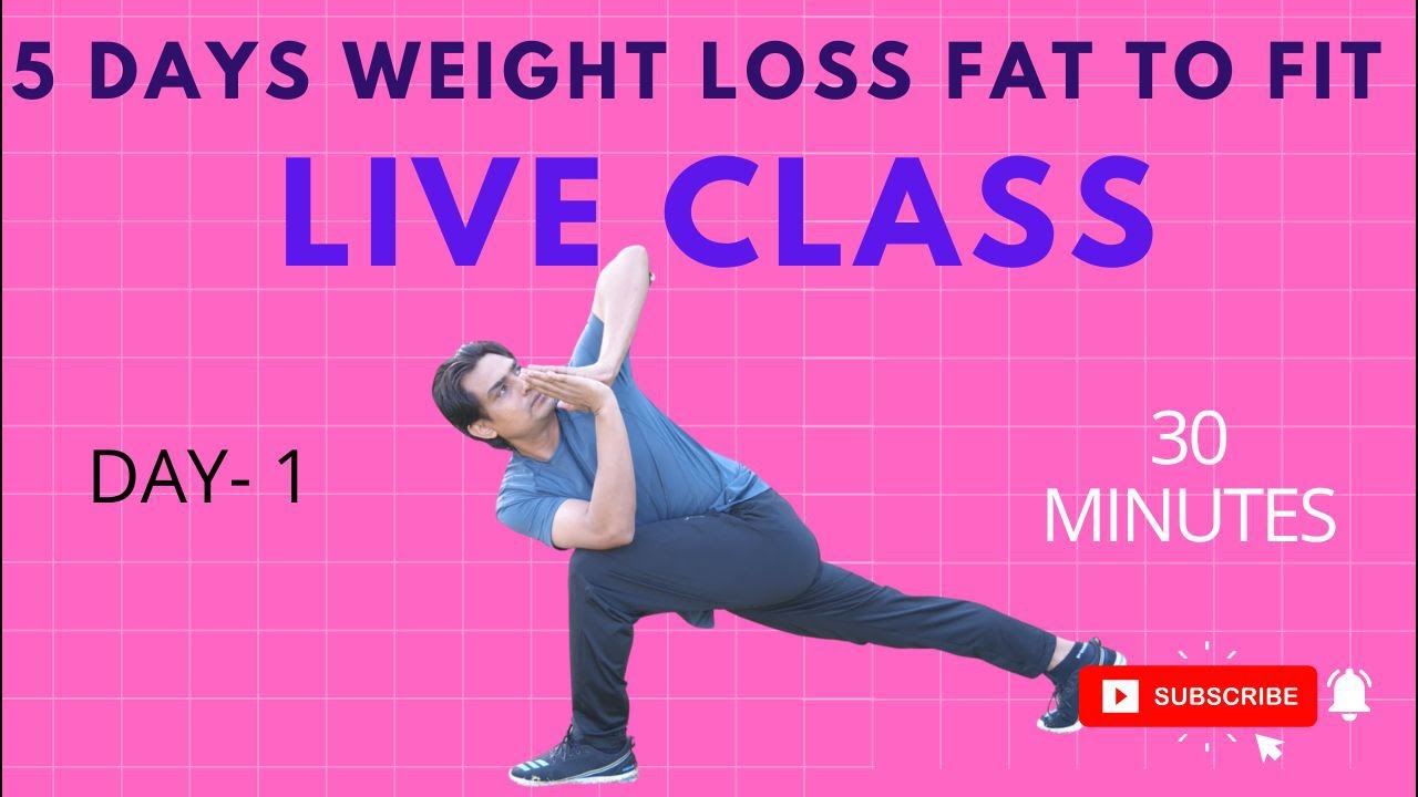 Day - 1 weight loss fat to fit yoga class | 30 Minutes live yoga class