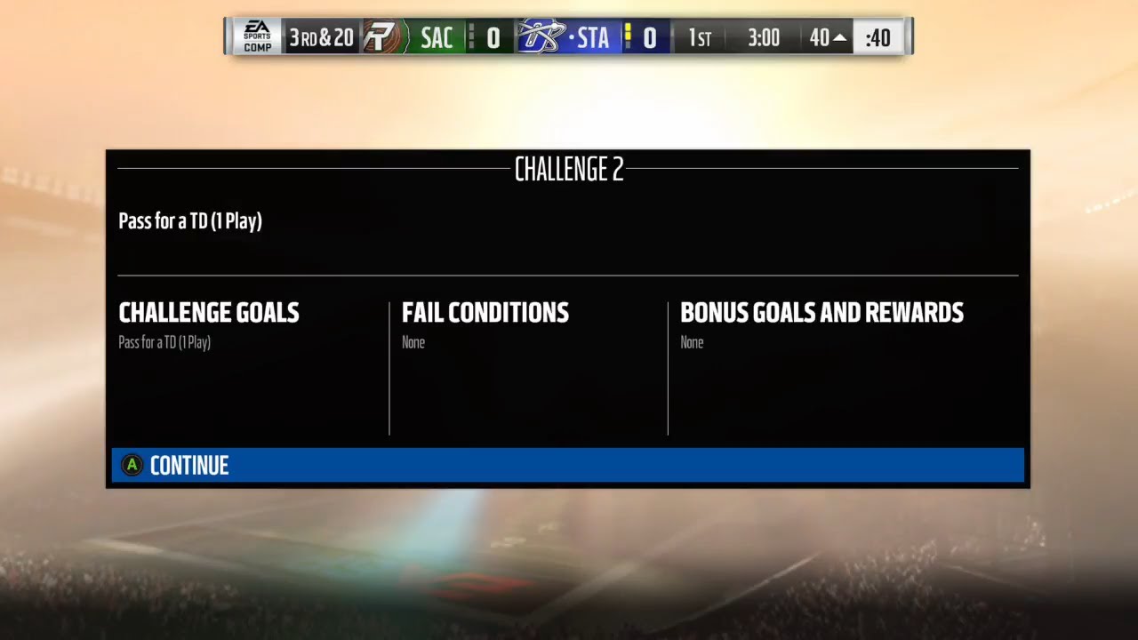 Madden 18 Ultimate Team Week 16 Heroic Boss Battle Challenge 2 Pass For A TD First Play 40 Yards Out