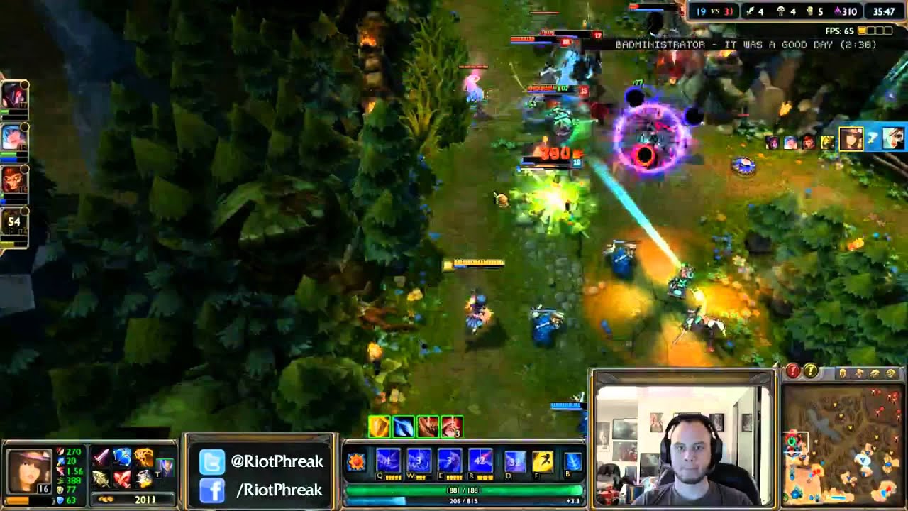 Phreak Tons of Damage Pentakill on Stream - League of Legends