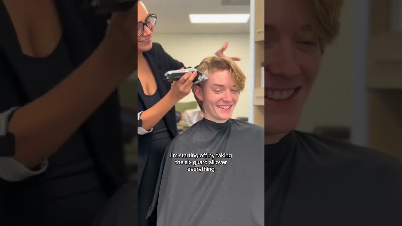 Boy getting a buzzcut