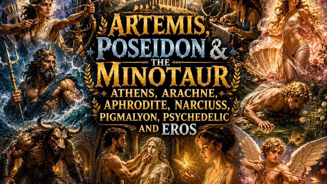 Greek Mythology Explained: Artemis, Poseidon Athens, Arachne, Aphrodite, Narcissus, Pygmalion Psyche