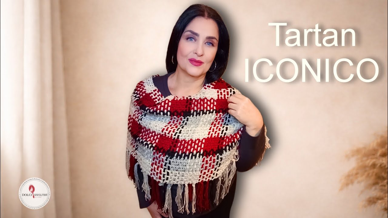 Scialle Tartan Iconico all’Uncinetto “Non sembra fatto a mano”.
