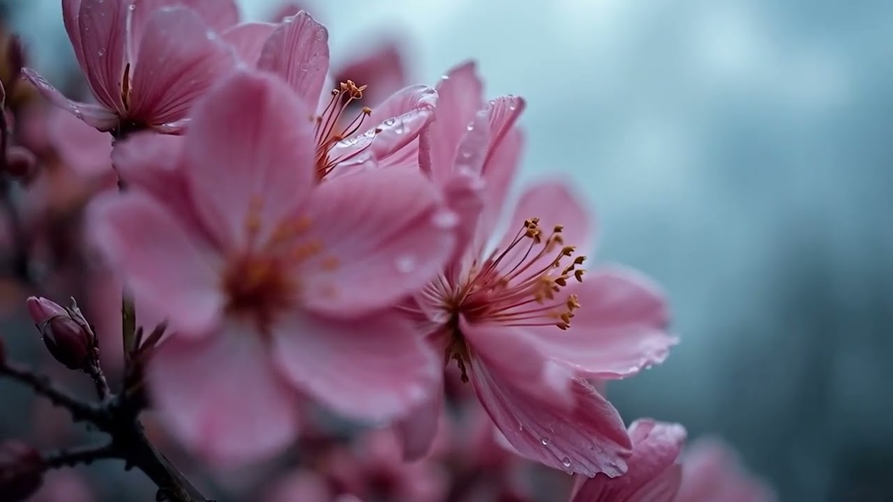 Spring Flowers in the Rain – 1 Hour Calm Piano & Rain Sounds for Stress Relief 🌸🌧️✨
