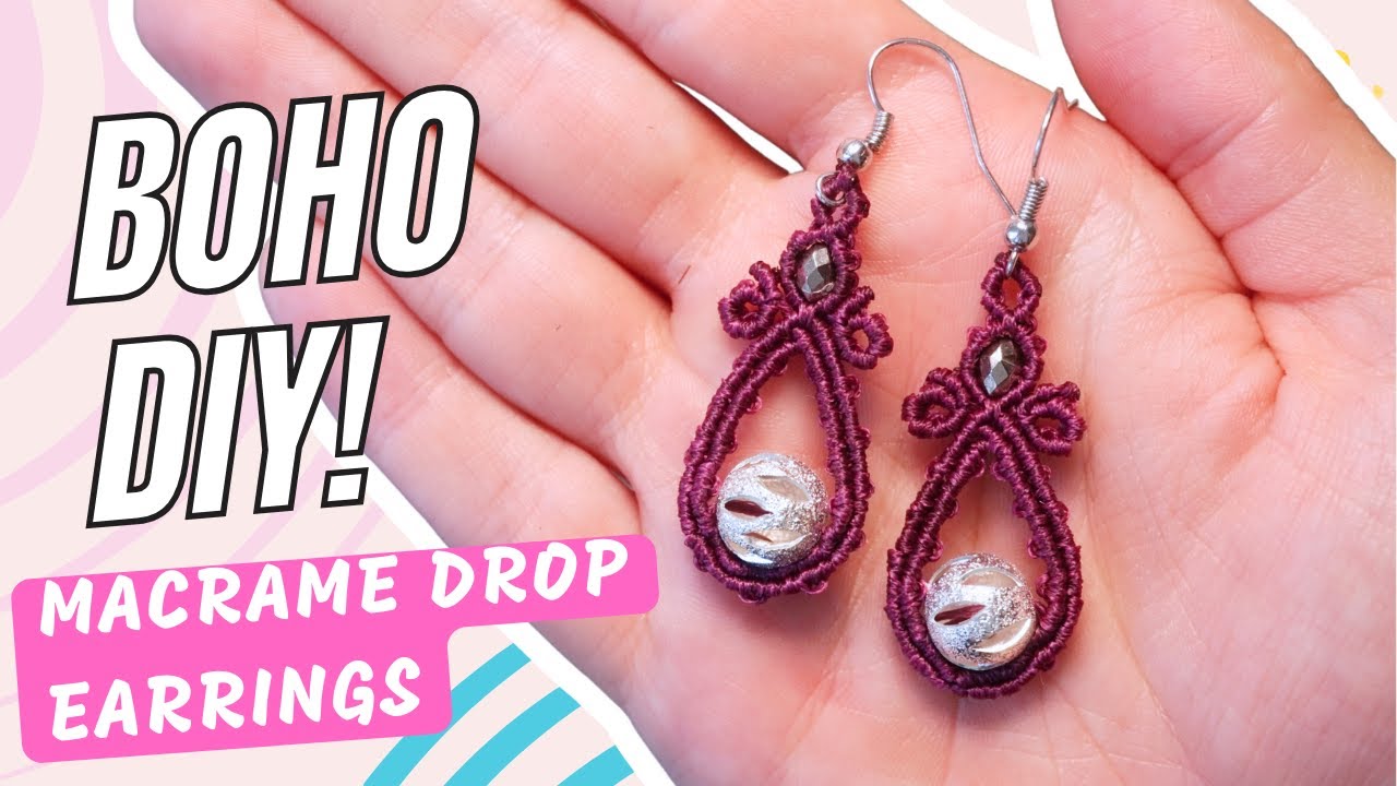 DIY Macrame Drop Earrings 💎 | Simple & Elegant Jewelry Making