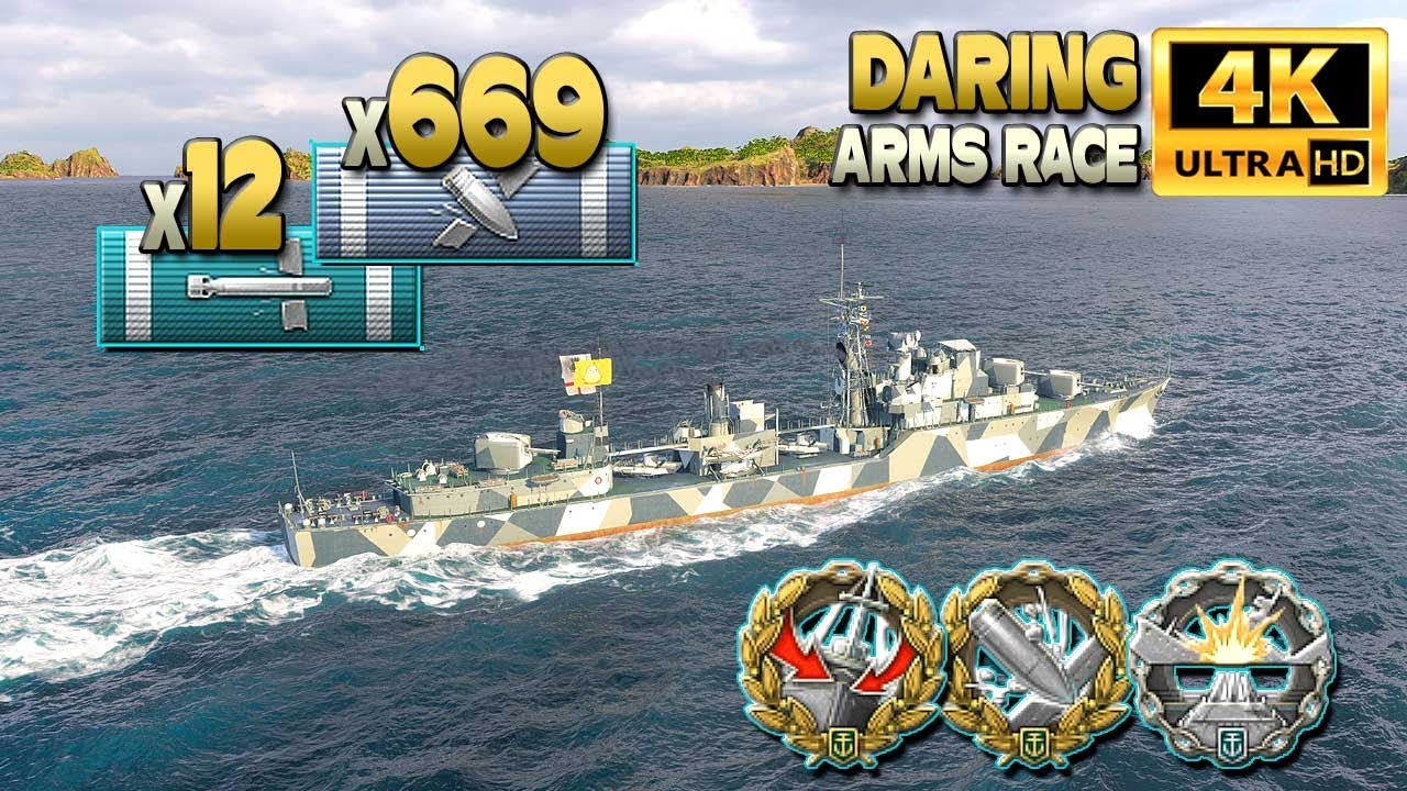 эсминец Daring: Huge Damage на карте Loop (AR) - World of Warships
