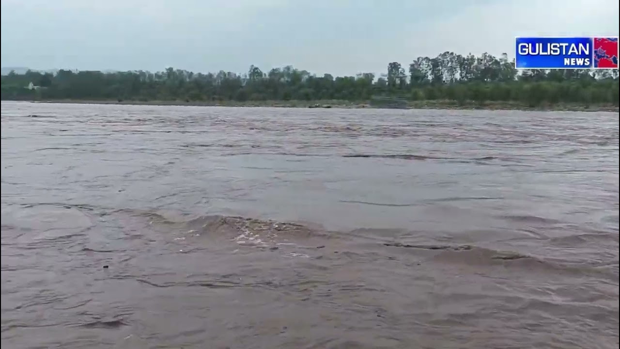 Chenab River level rises in Akhnoor sector after heavy rain, alerting authorities.