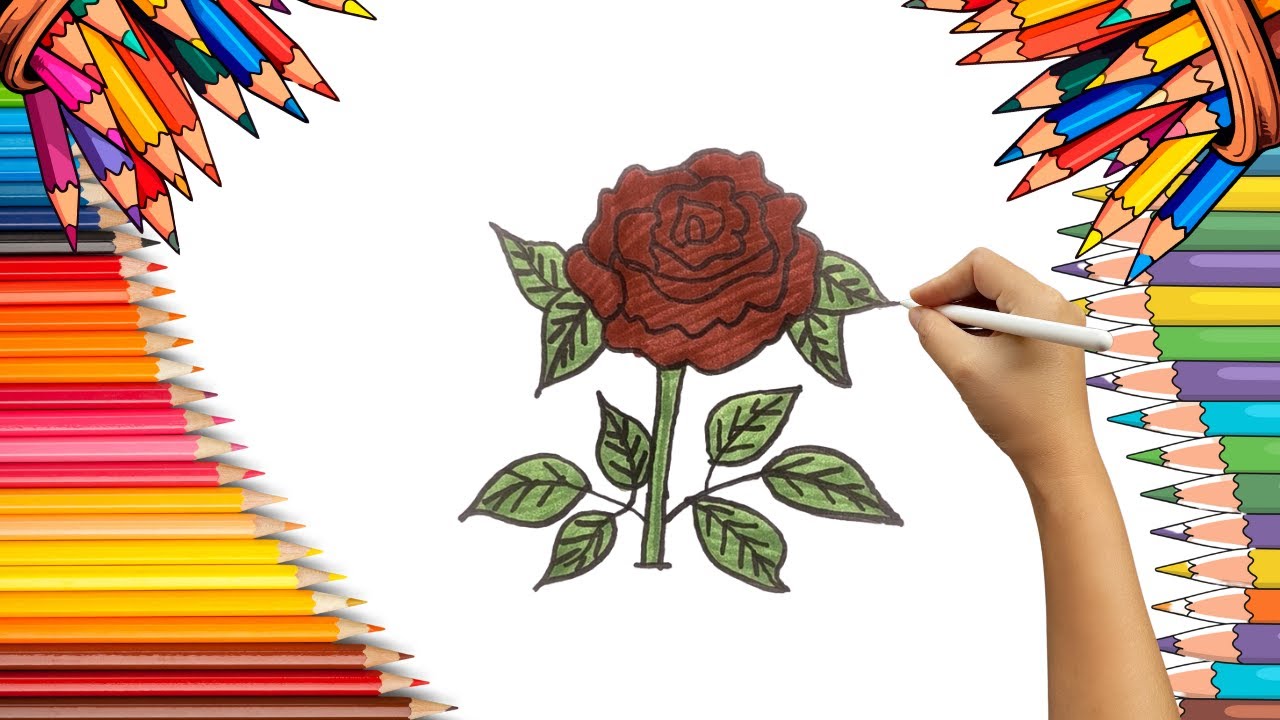 How To Draw cute Flower Drawing, Painting & Coloring For Kids and Toddlers_ Child Art 🐋🌈🎨
