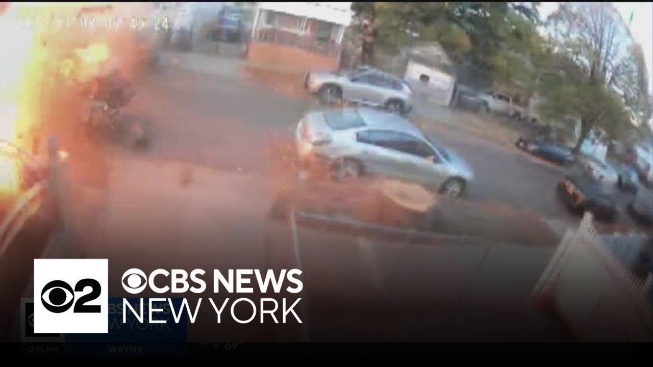 Surveillance video shows car explode on NYC street