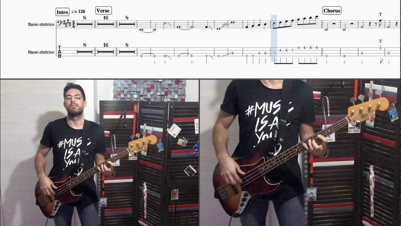 Se Ti Potessi Dire - Vasco Rossi (Bass Cover + Score/Tab in video)