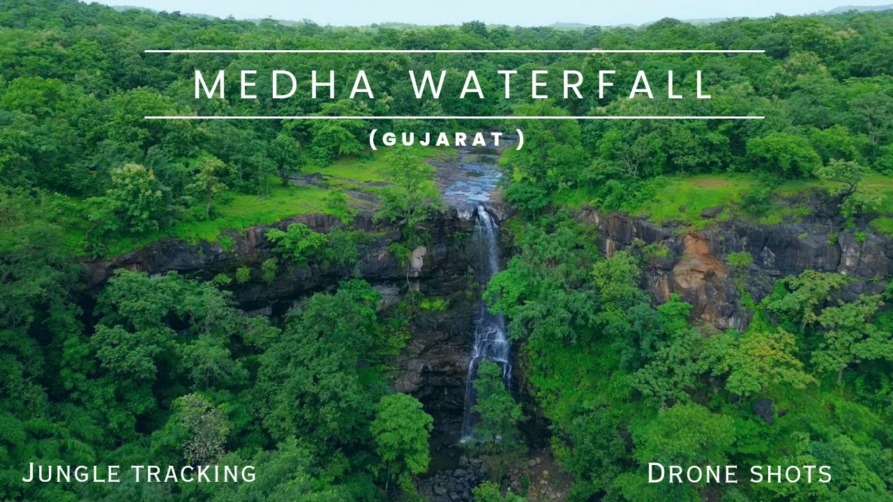 Medha waterfall songadh |Drone shots|ukai dam|SouthGujarat|tapi|jungle tracking|beautiful waterfall.