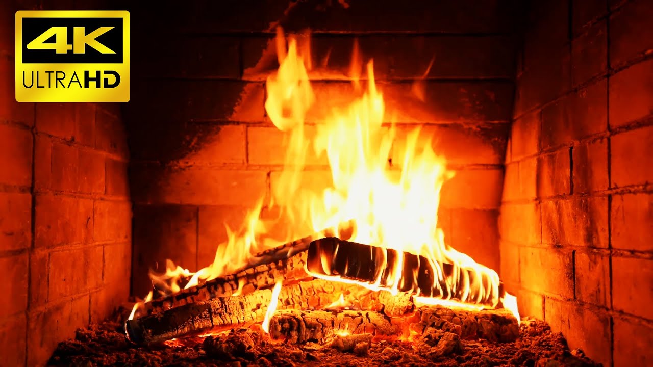 Ş&ouml;mine Ateşi ve Odun Ateşi Sesi - Relax, Asmr, Fireplace (Full HD 4K)