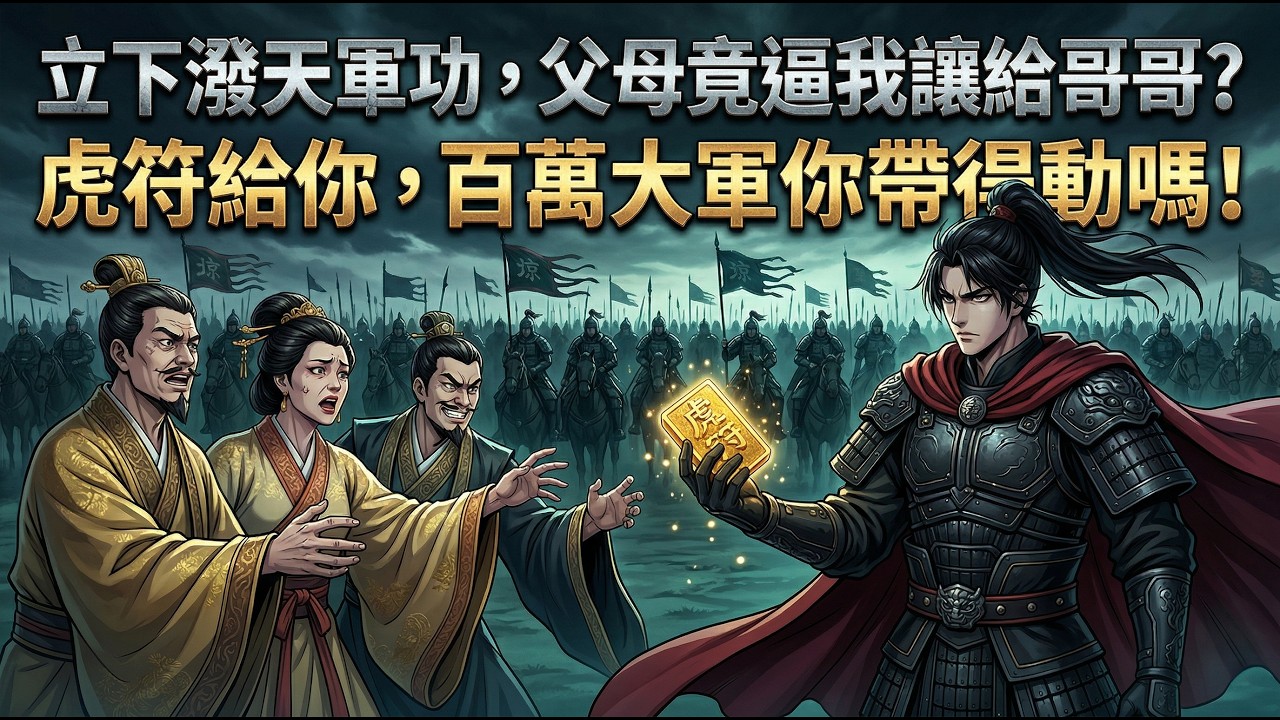 ✅️我率3000孤軍大破匈奴，偏心父母竟要我把軍功讓給廢物哥哥？當我交出虎符那一刻，百萬大軍集體卸甲！虎符給你，百萬大軍你帶得動嗎！