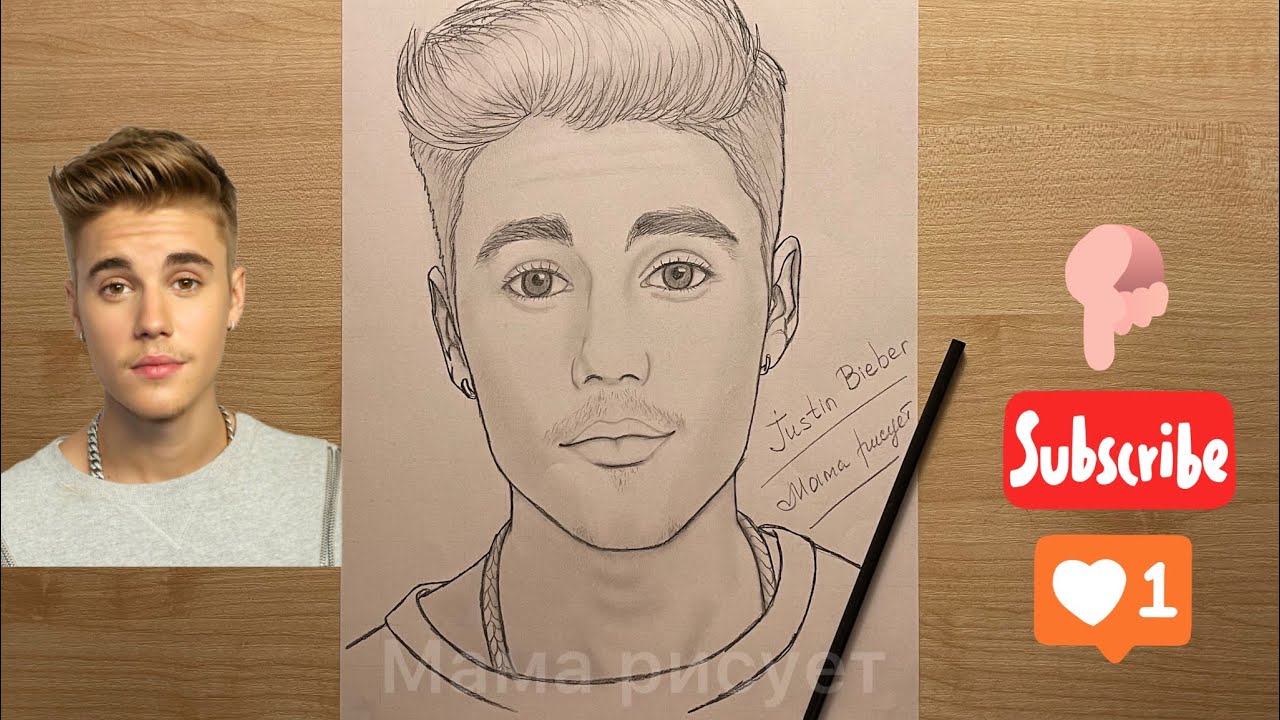 Drawing Justin Bieber / How to Draw Justin Bieber Face