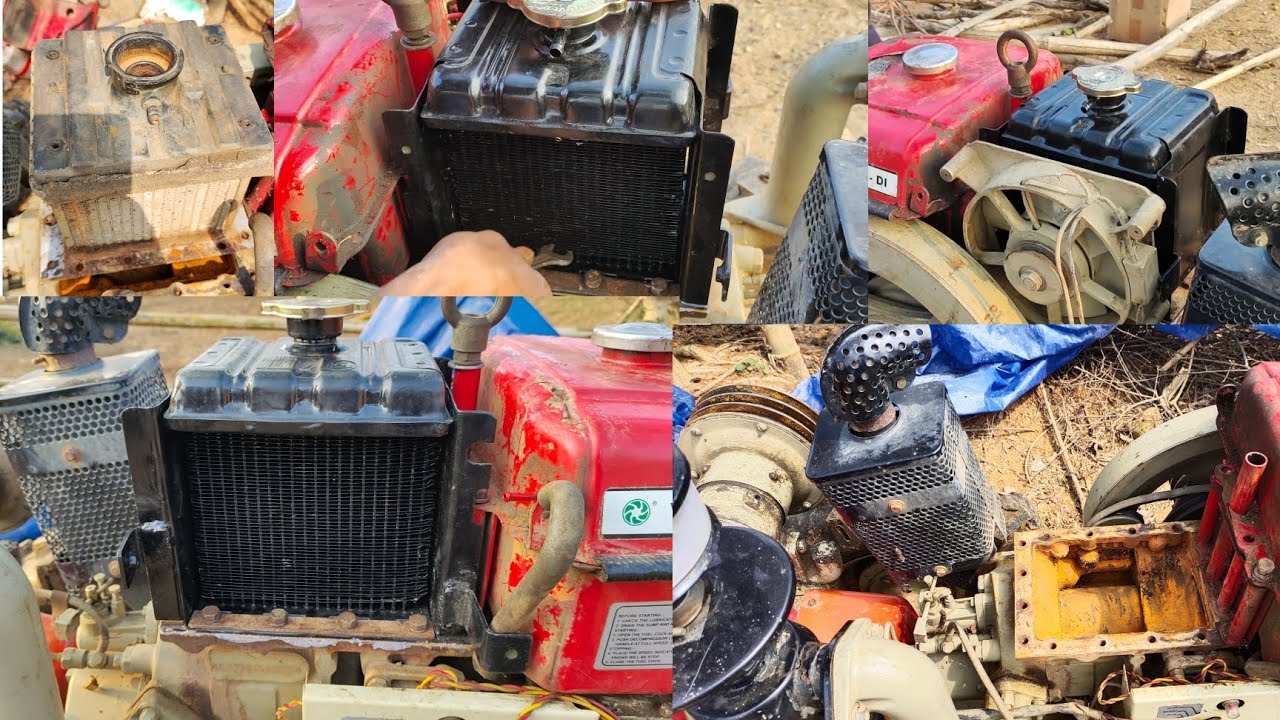 How to change engine radiator tank in power tiller 