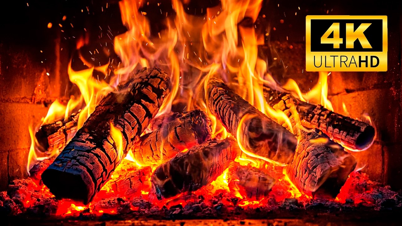 🔥 Fireplace for Long Sleep &mdash; Cozy Light & Subtle Crackling 4K
