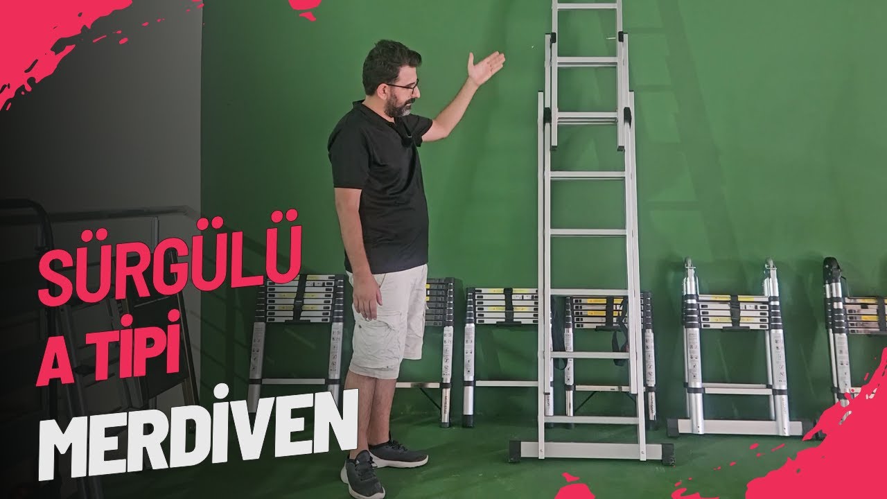 3x6 Basamak A Tipi Sürgülü Alüminyum Merdiven #reklam