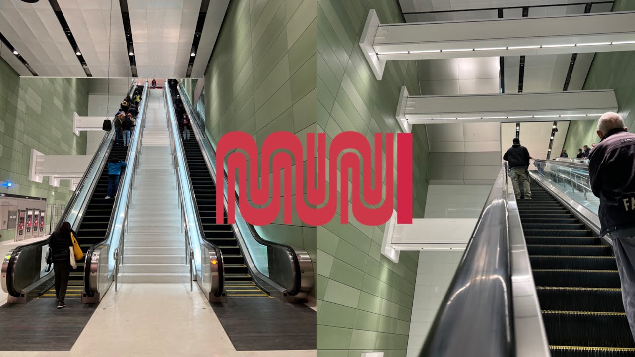 Neat & Long Schindler Street Level Escalators - Chinatown-Rose Pak MUNI Station - San Francisco, CA