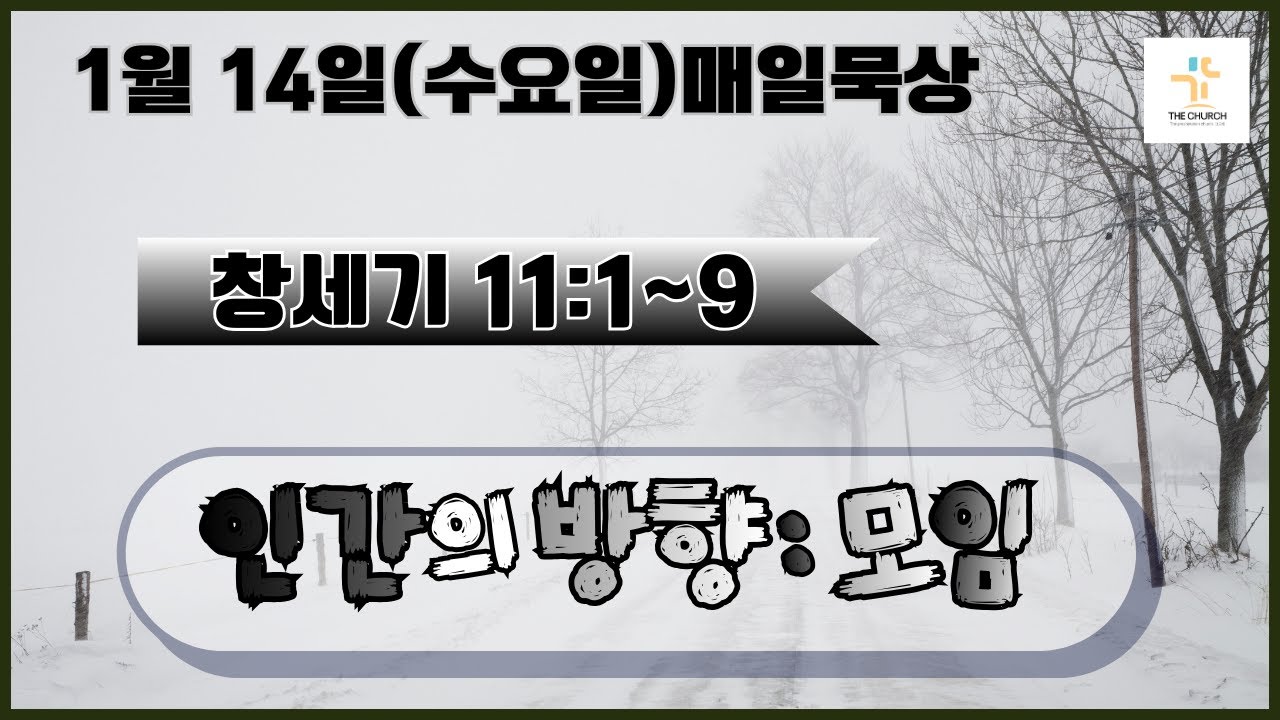 1월 14일(수요일)매일묵상 창세기 11:1~9