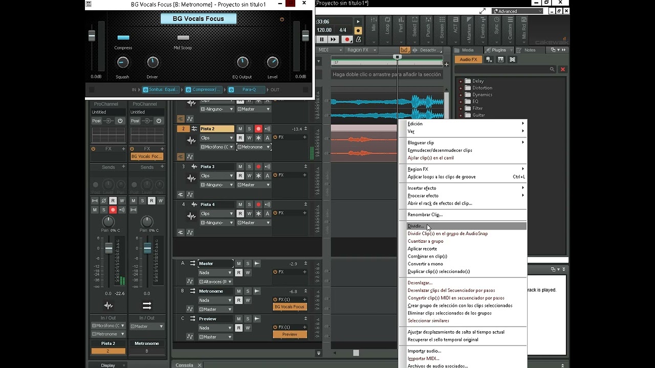 COMO DEJAR MAS LIMPIA LA VOZ EN CAKE WALK BY BANDLAB