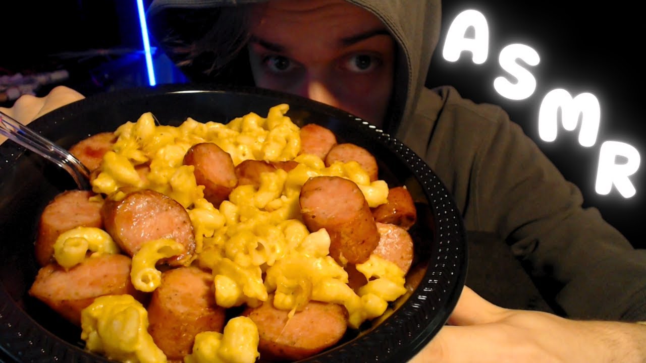 ASMR Eating Costco Macaroni & Kielbasa (Chewing Sounds & Whispering)