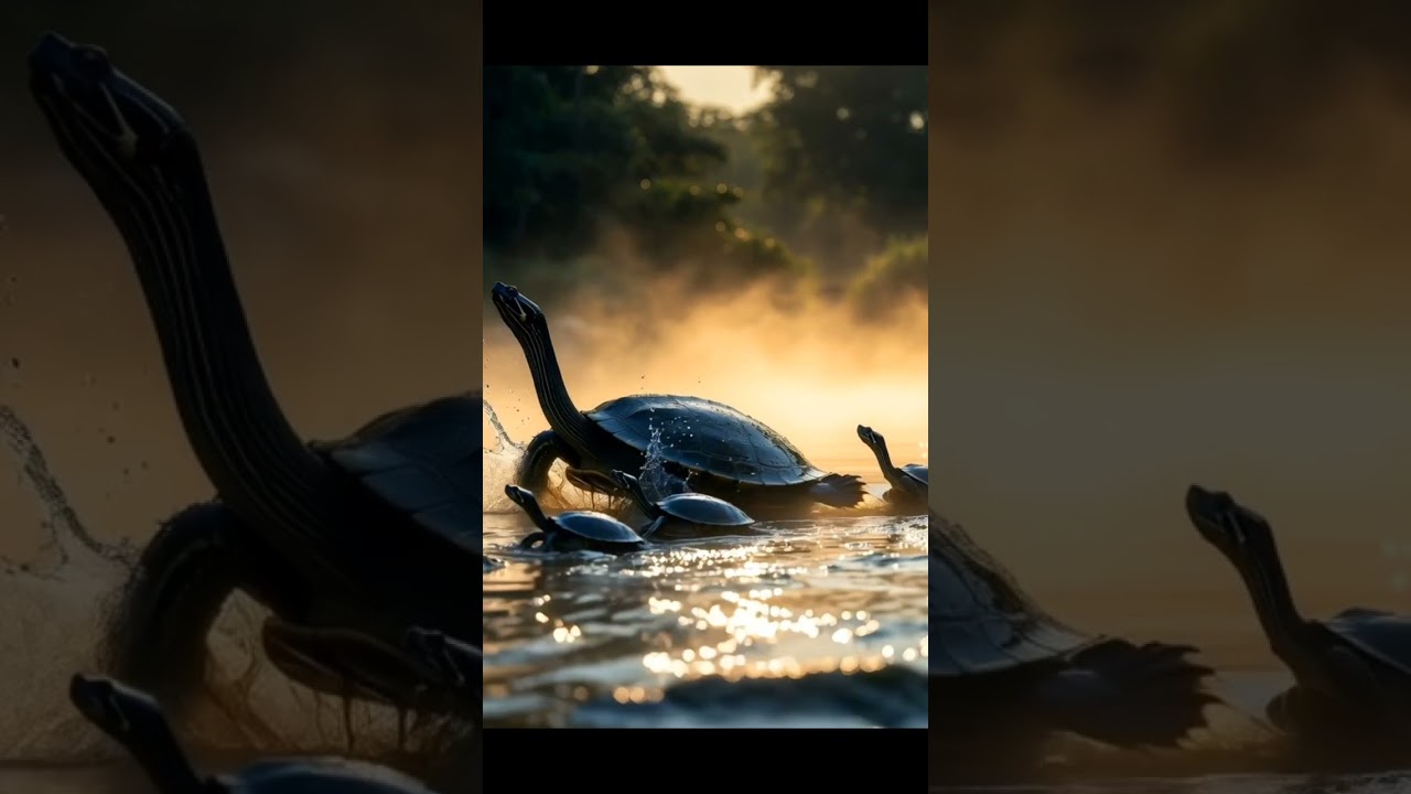 The Snake-necked Turtle and her children 