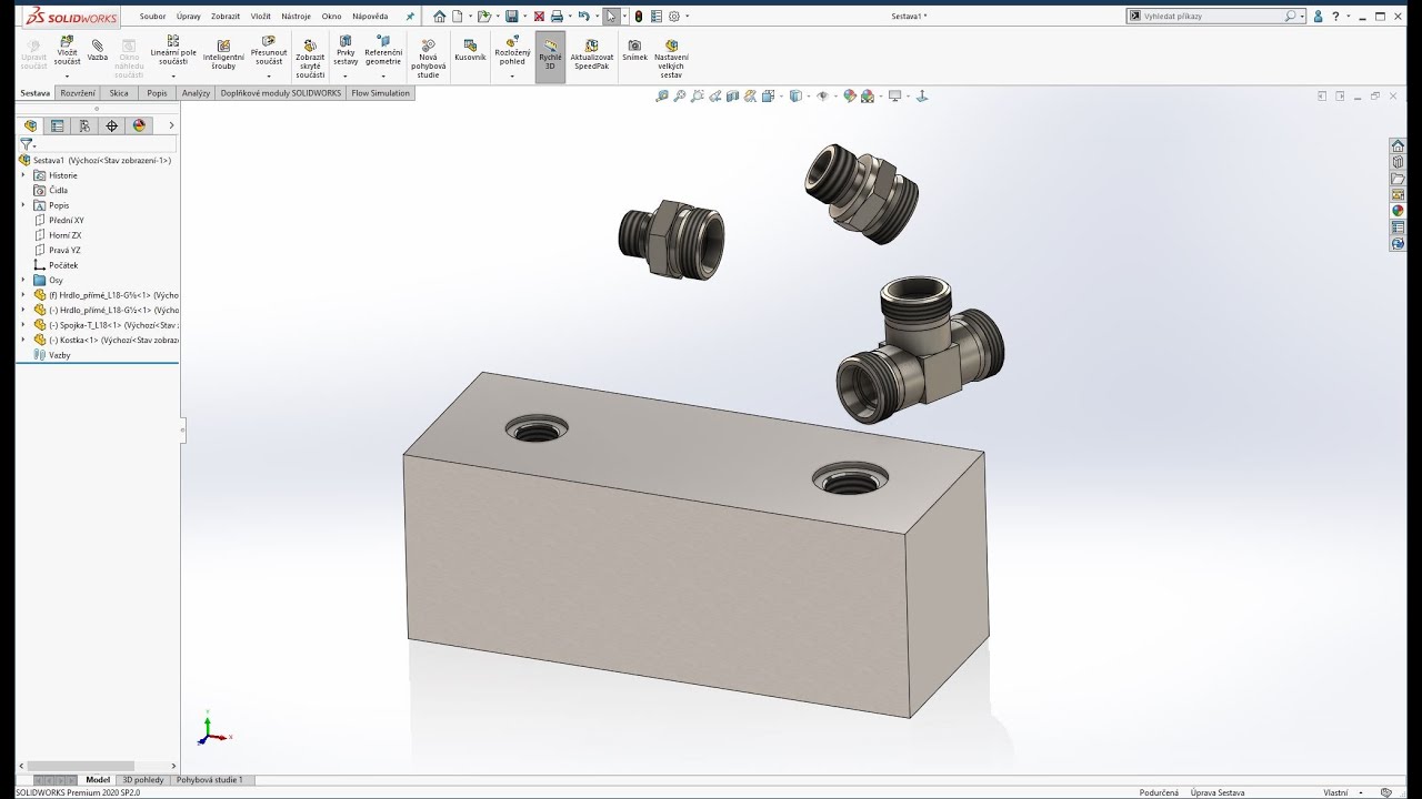 Hydraulika v SOLIDWORKS část 1./3