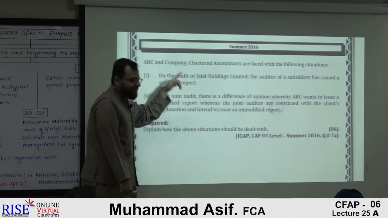 CFAP 06 || Muhammad Asif, FCA || Lecture 25A