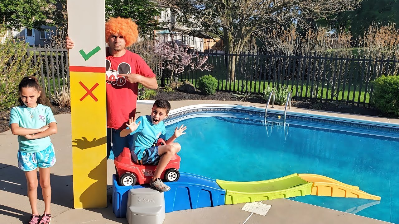 Heidi wants to swim in the swimming pool story