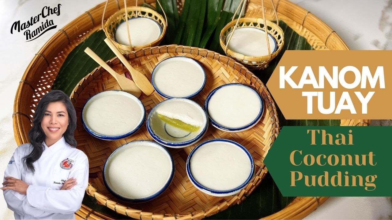 Thai coconut pudding / Kanom Tuay /Ancient Thai dessert