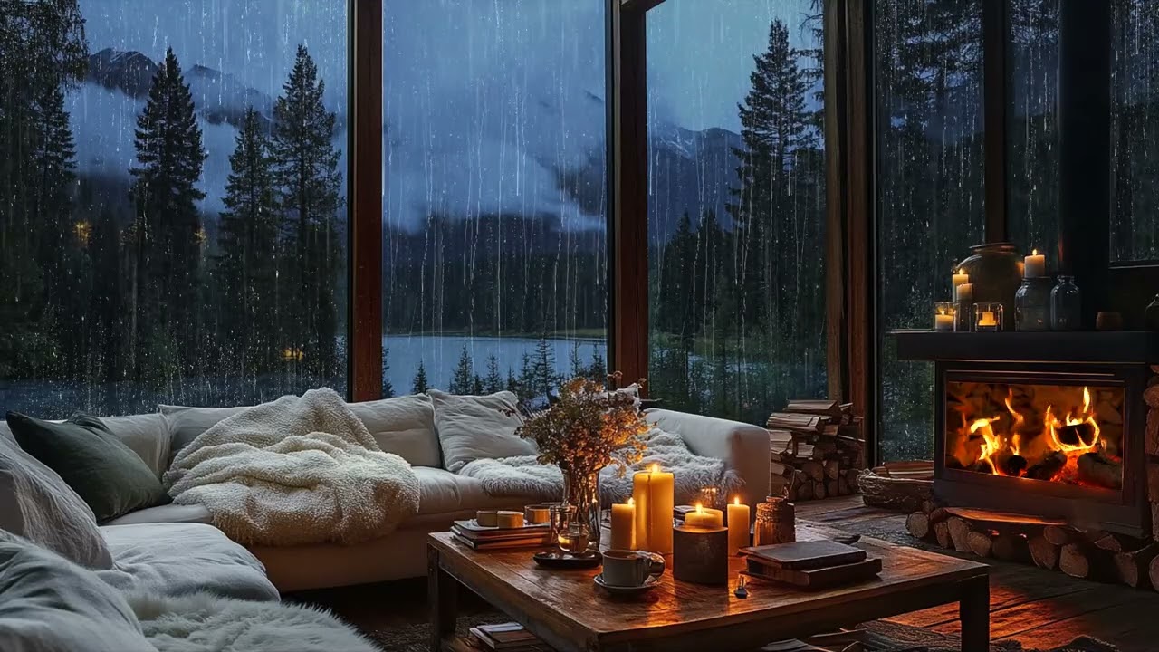 Piano and Fire Sound in the Rain &ndash; Emotional Soundscape to Help You Relax and Return to Yourself