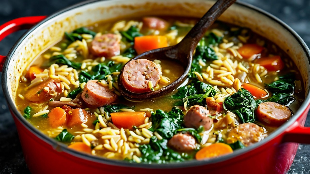 Früher kannte jede Familie dieses Gericht! Eine köstliche, kräftige saisonale Suppe mit Bratwürsten!