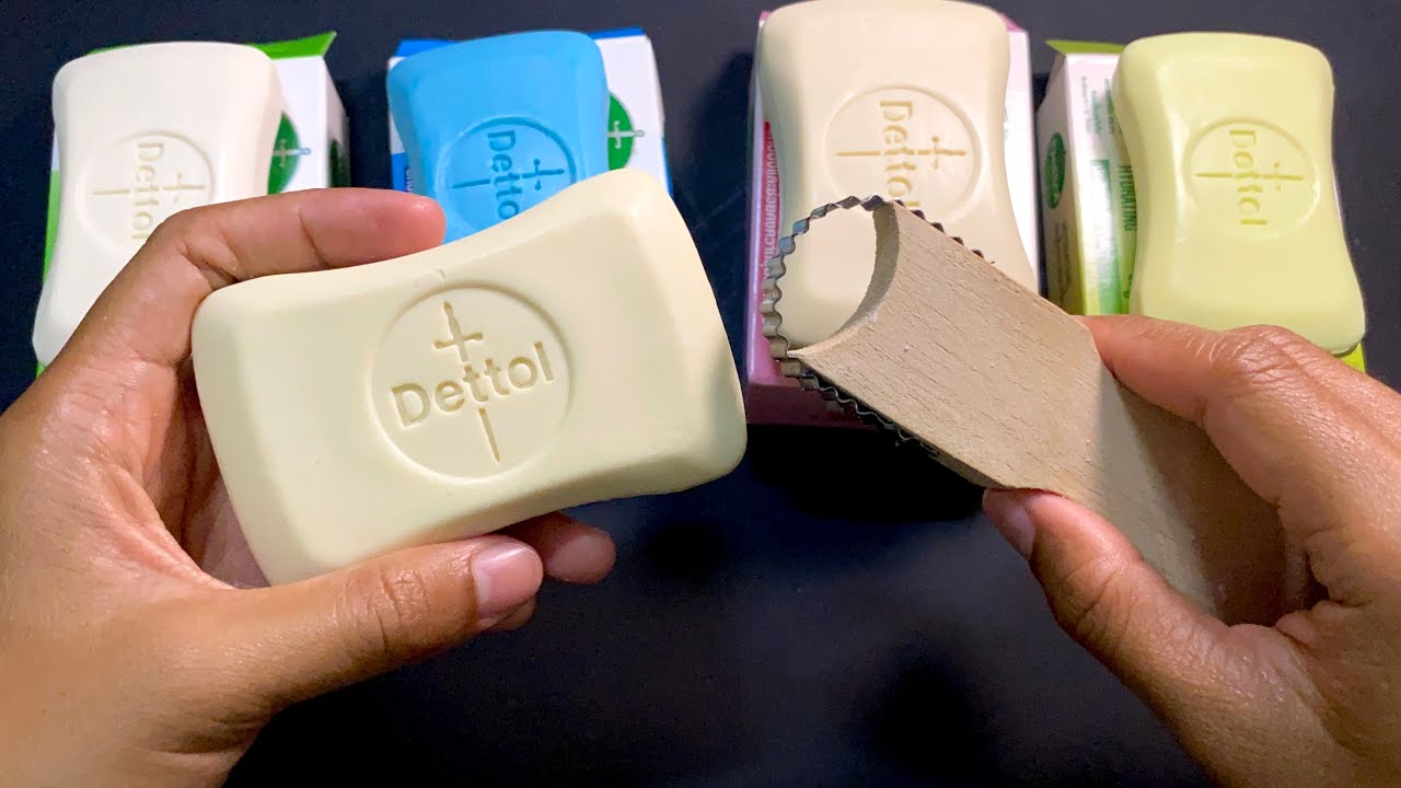 ASMR Soap Carving - Scratch Dettol Soap Relaxing Sounds Satisfying ASMR Soap | ASMR Relax Soap