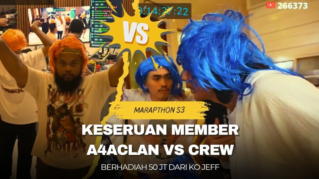 KESERUAN MEMBER A4ACLAN VS CREW BERHADIAH 50 JUTA - PART 2 !  AAA CLAN - MARAPTHON 3