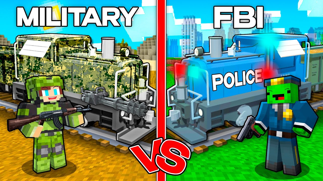 Mikey POLICE vs JJ MILITARY TRAIN Battle in Minecraft (Maizen)