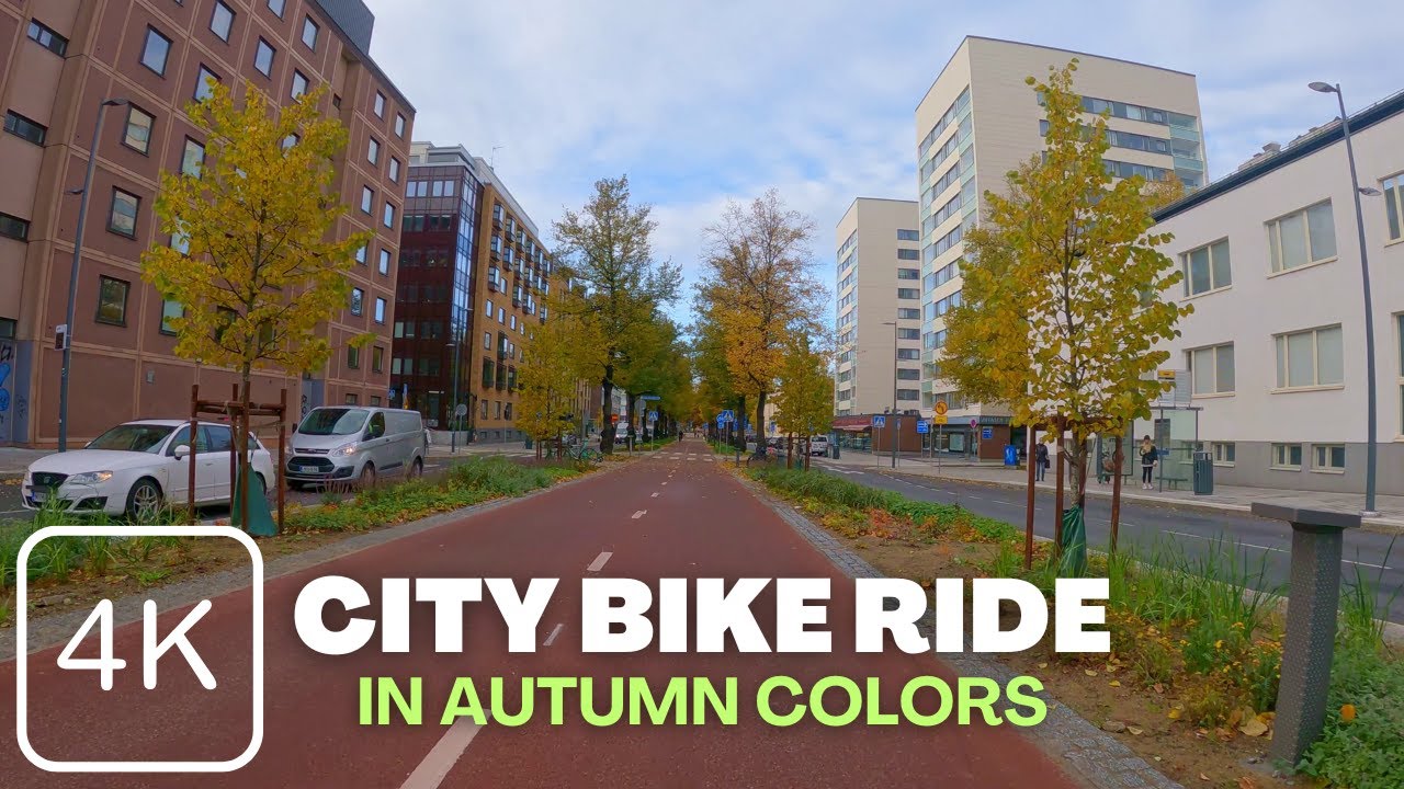 【4K】 Autumn Bike Ride in the City