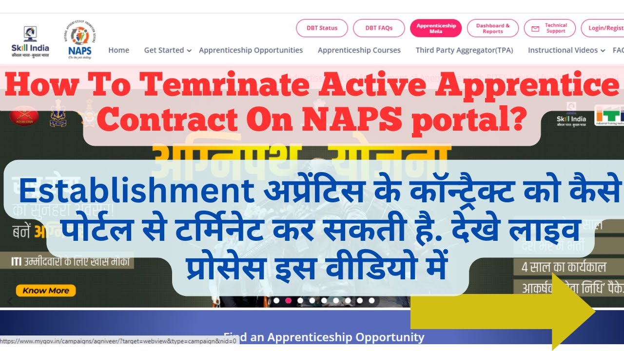 How to a Establishment Terminate Active apprentices contract on apprentice or NAPS portal.