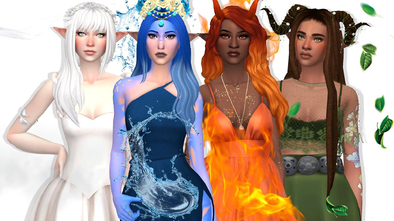 THE ELEMENTS | Sims 4 Create A Sim 💧🌿🔥💨