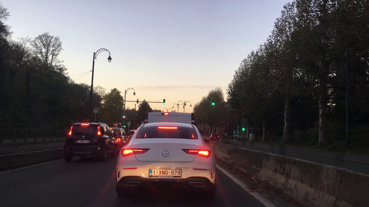 BRUSSELS BELGIUM - DRIVING SCHAERBEEK TO LAEKEN ATOMIUM, BELGIUM, BRUSSELS, 4K UHD